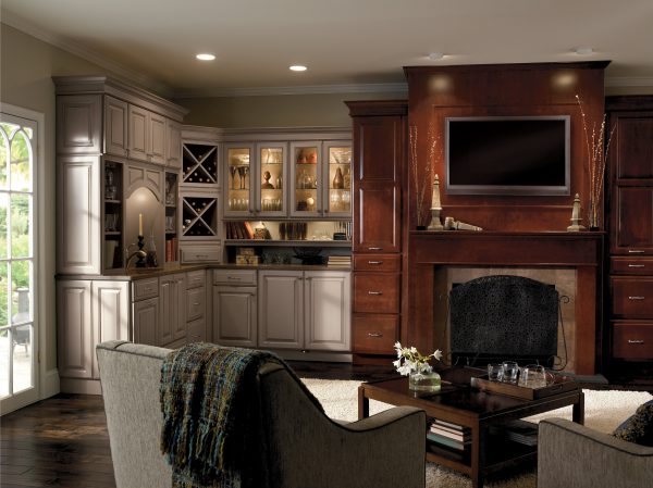 Custom Living Room With Built In Cabinets And Wet Bar Remodel By Bohan Contracting-min