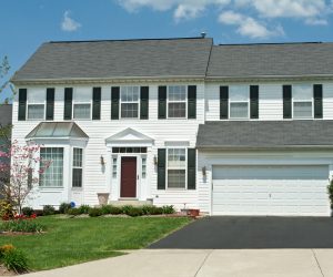 Front View Vinyl Siding Single Family House Home, Suburban MD